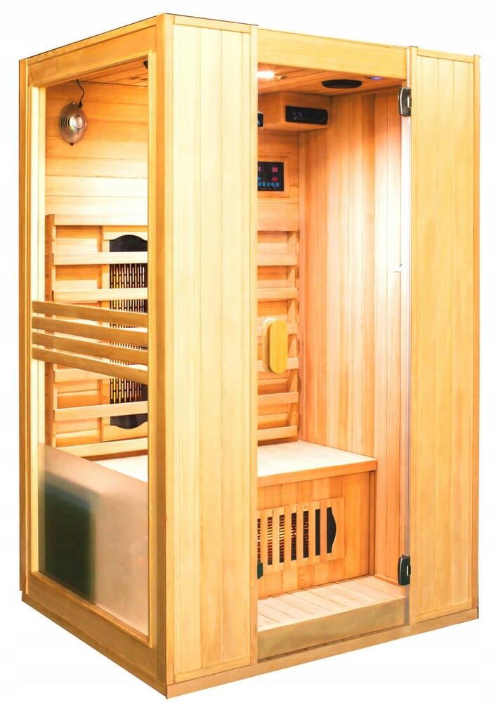 sauna infrared drewniana do domu 2-osobowa tania