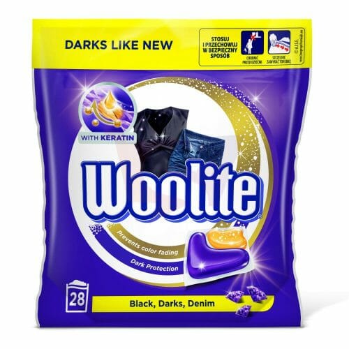 Woolite kapsułki do czarnych ubrań i jeansu - ochrona tkanin przed blaknięciem