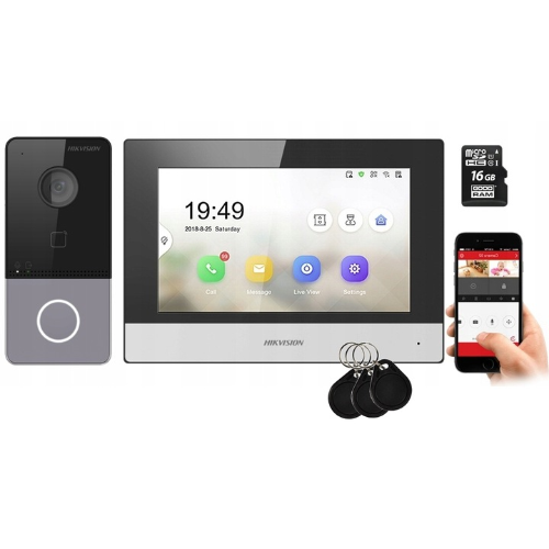 WIDEODOMOFON Video Domofon IP LCD HIKVISION + APKA