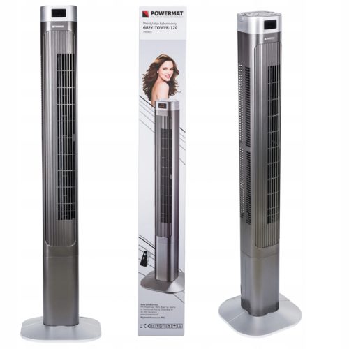 Wentylator kolumnowy stojący POWERMAT Grey Tower-120 - wiatrak podłogowy