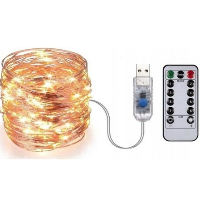 Lampki 50 LED 5m USB + Pilot